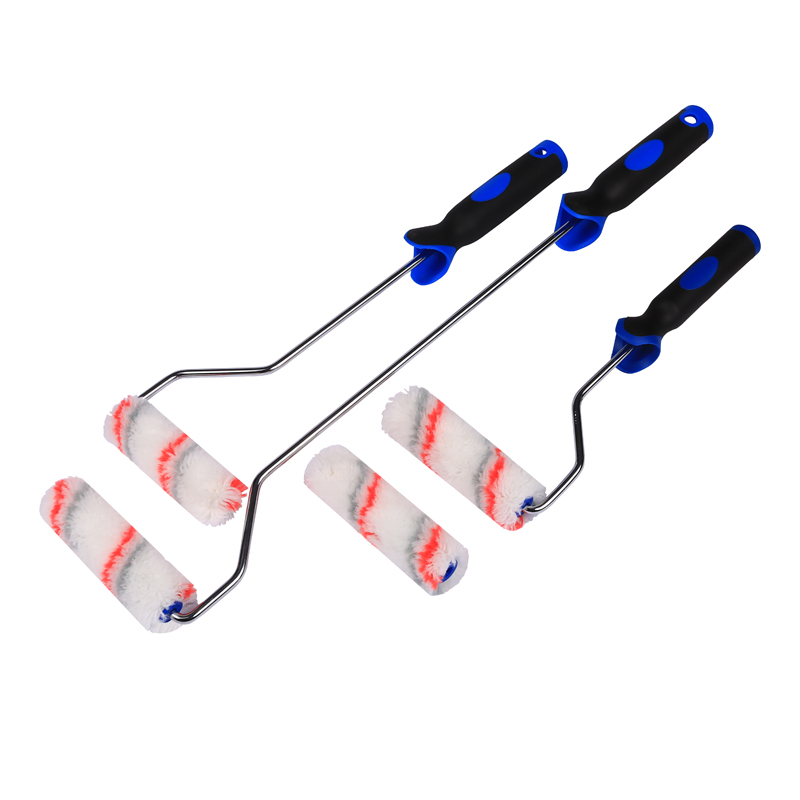 4-Zoll-Acryl-Mini-Farbroller mit roten und grauen Streifen